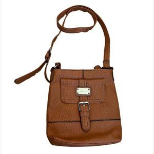 Nine West Women's Small Cognac Crossbody Bag Faux Leather